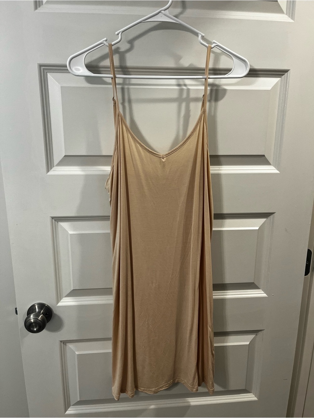 Light Tan Slip Dress with Spaghetti Straps